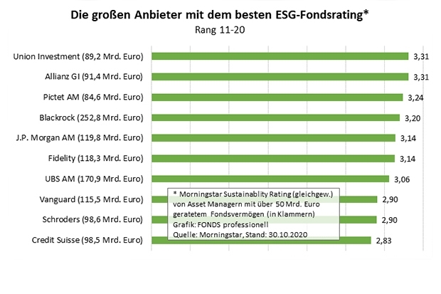 Goße Asset Manager nach ESG-Fondsrating